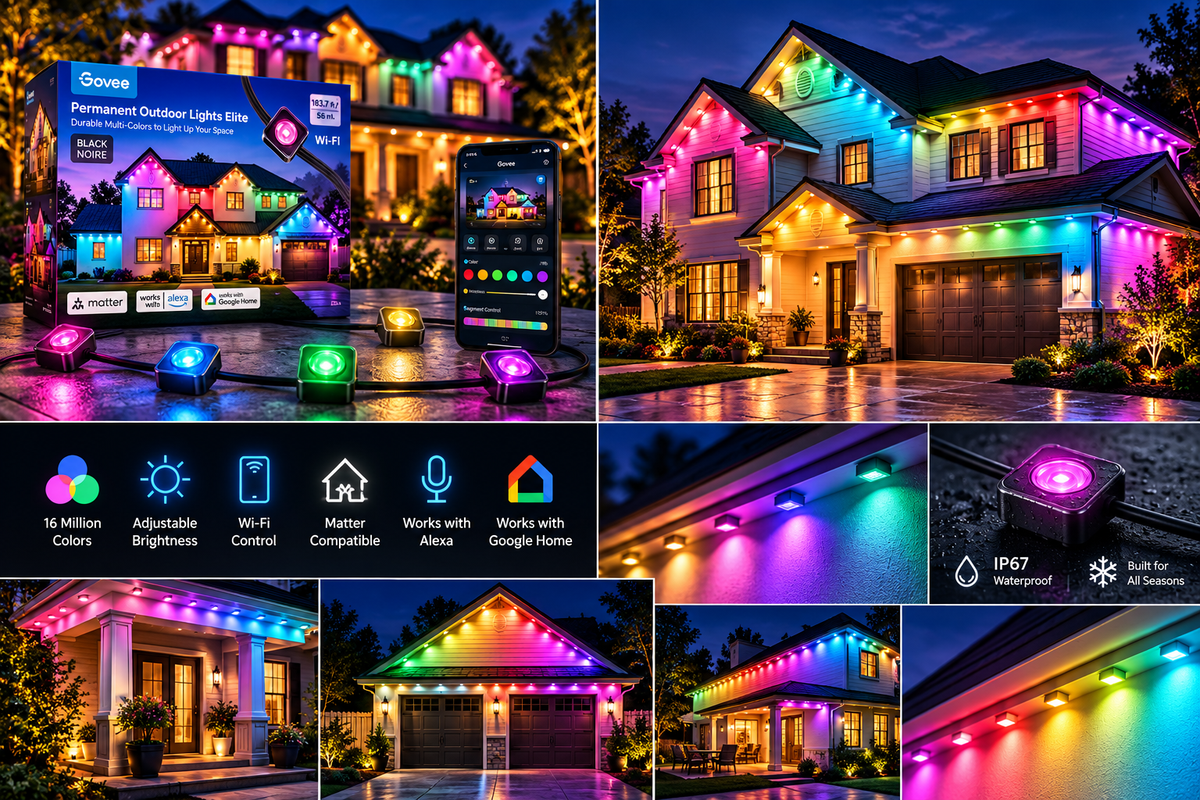 Govee permanent outdoor lights for eaves and rooflines
